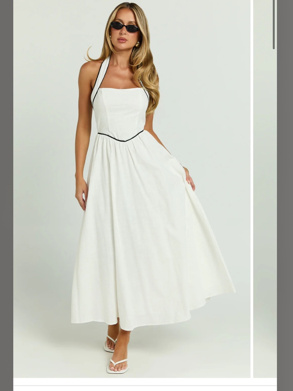 Women’s White Halter Jesse Midi Dress Size S